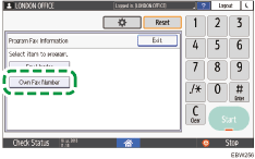 Operation panel screen illustration