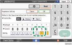 Operation panel screen illustration