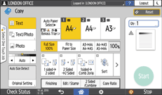 Operation panel screen illustration