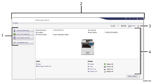 Web browser screen illustration numbered callout illustration