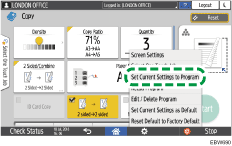 Operation panel screen illustration
