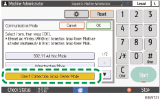 Operation panel screen illustration