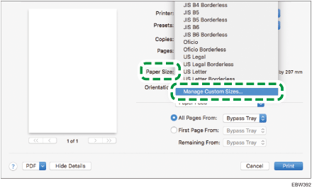 Operation panel screen illustration