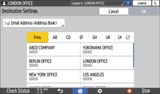 Operation panel screen illustration
