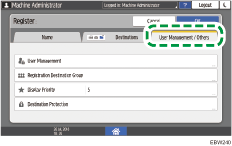 Operation panel screen illustration