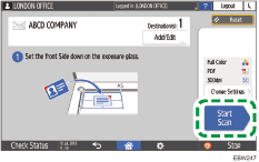 Operation panel screen illustration