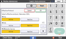 Operation panel screen illustration