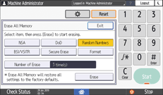 Operation panel screen illustration