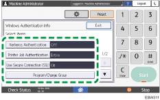 Operation panel screen illustration