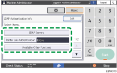 Operation panel screen illustration