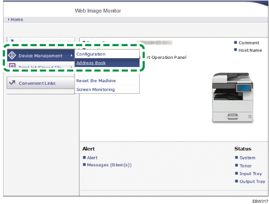 Web browser screen illustration