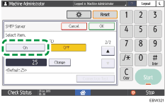 Operation panel screen illustration