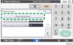 Operation panel screen illustration
