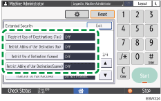 Operation panel screen illustration
