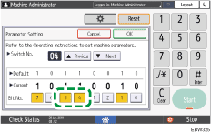 Operation panel screen illustration