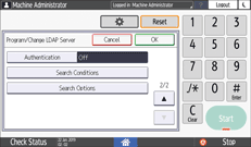 Operation panel screen illustration