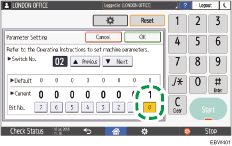 Operation panel screen illustration