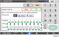 Operation panel screen illustration