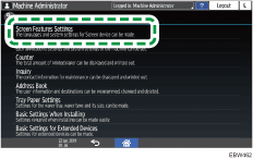Operation panel screen illustration