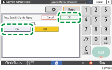 Operation panel screen illustration