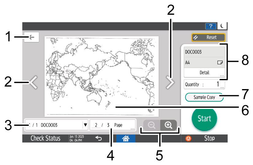 Operation panel screen illustration