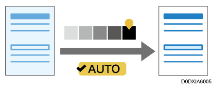 Illustration of result of image density adjustment