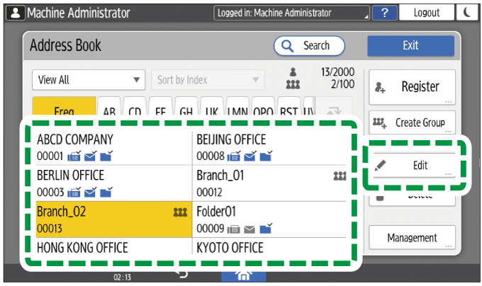 Operation panel screen illustration