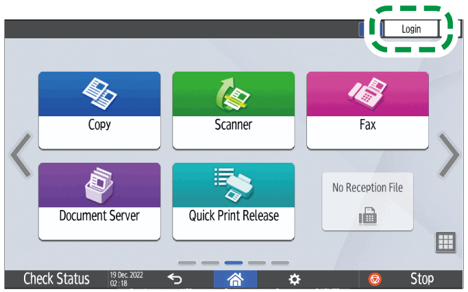 Operation panel screen illustration
