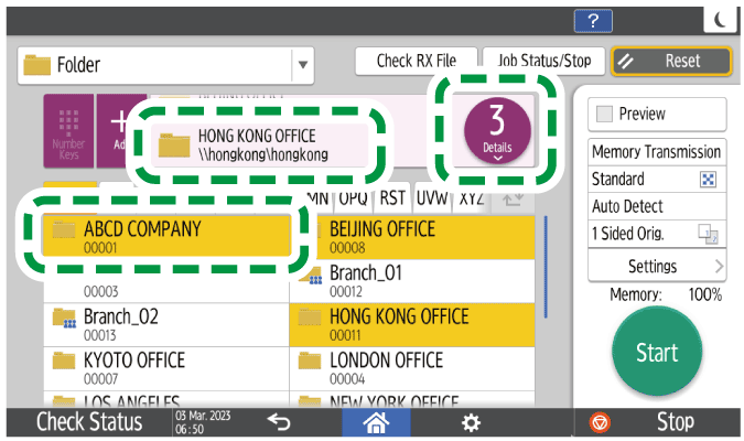 Operation panel screen illustration
