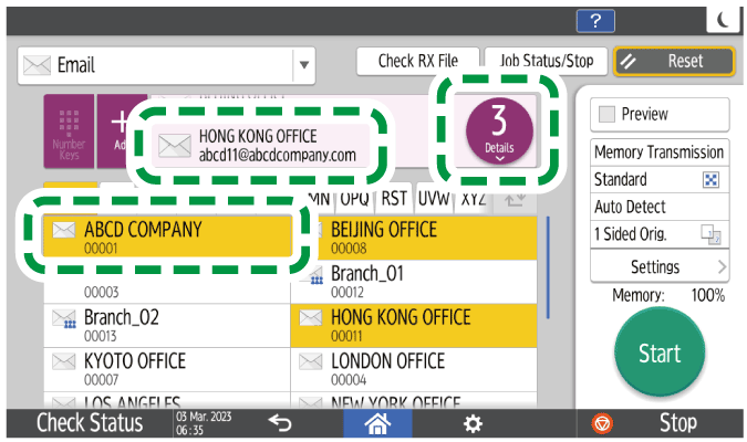 Operation panel screen illustration