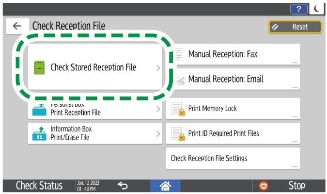 Operation panel screen illustration