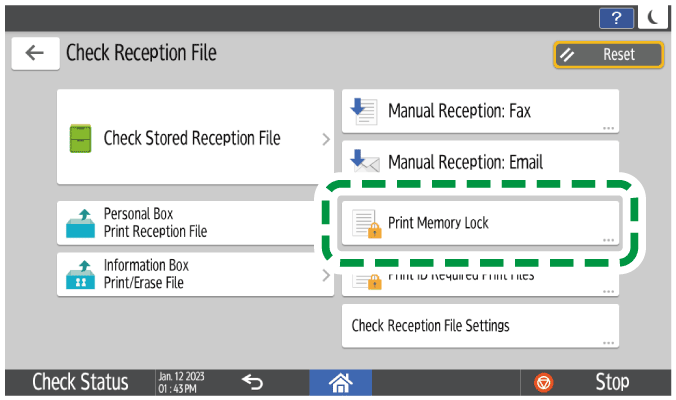 Operation panel screen illustration