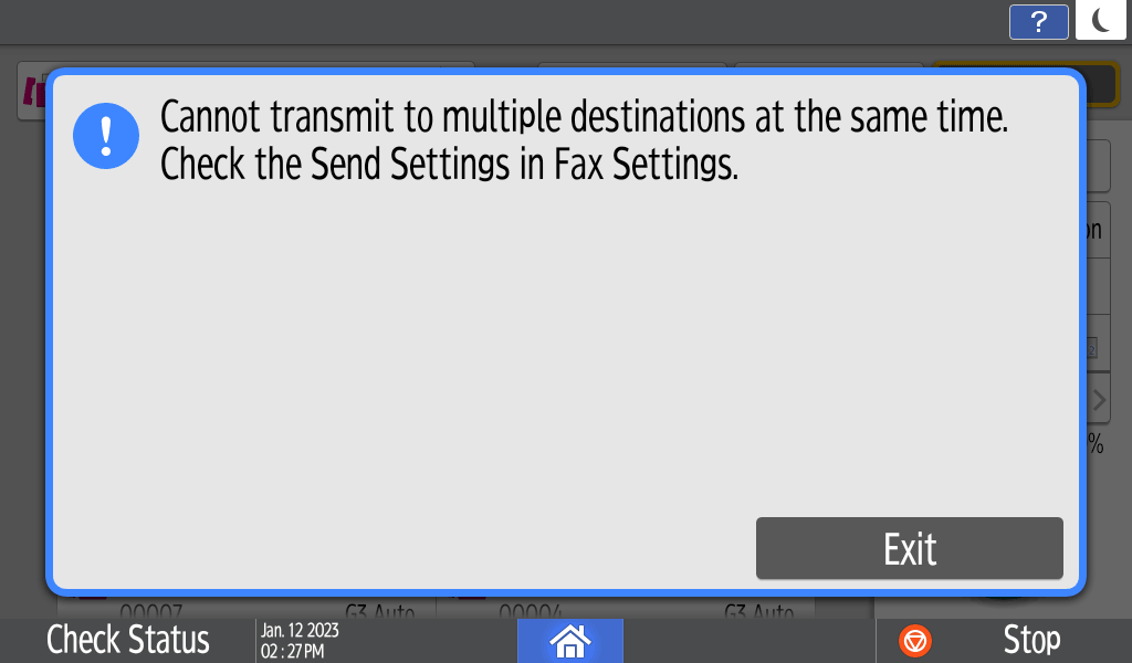 Operation panel screen illustration