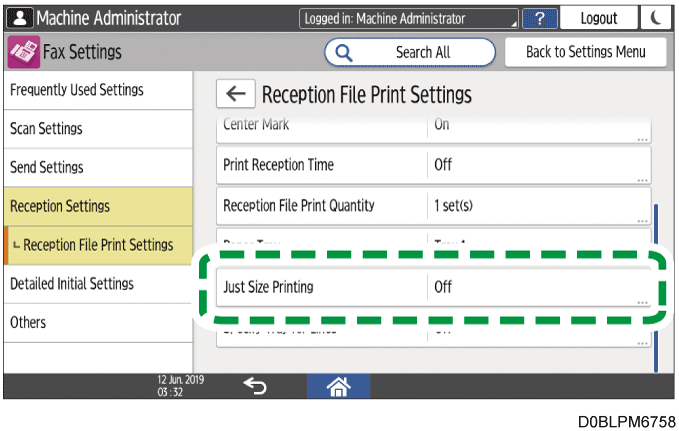 Operation panel screen illustration