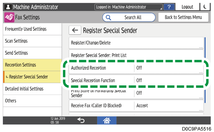 Operation panel screen illustration