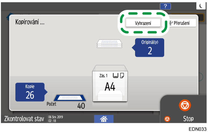 Ilustrace ovládacího panelu