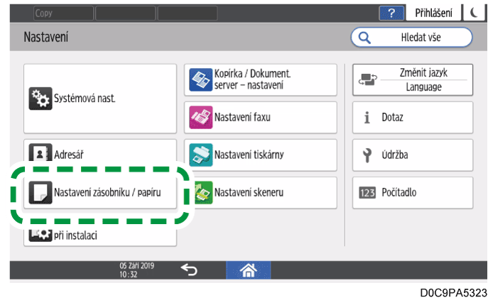 Ilustrace ovládacího panelu