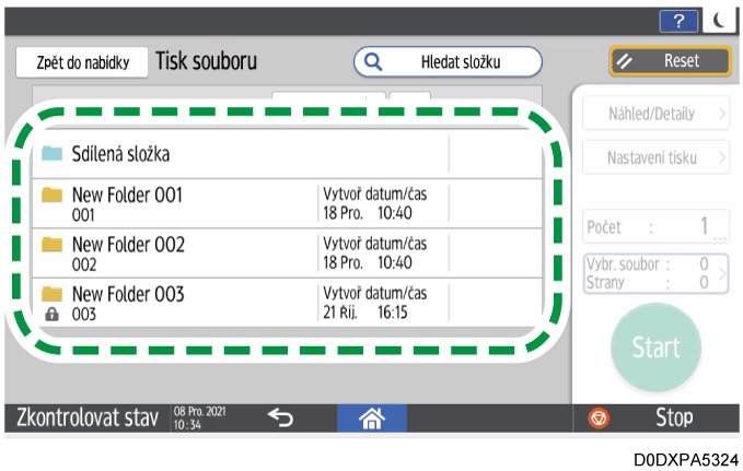 Ilustrace ovládacího panelu