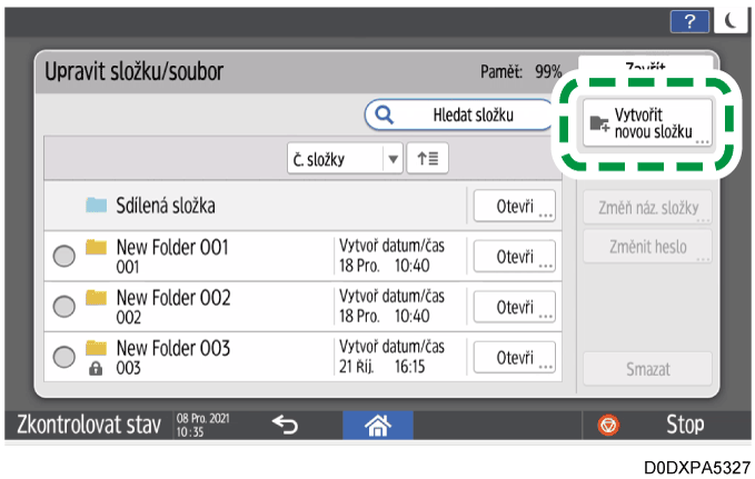 Ilustrace ovládacího panelu
