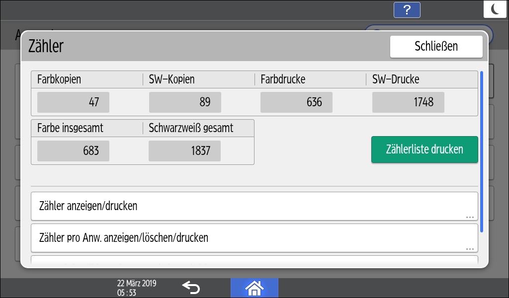 Abbildung Bedienfeld-Display