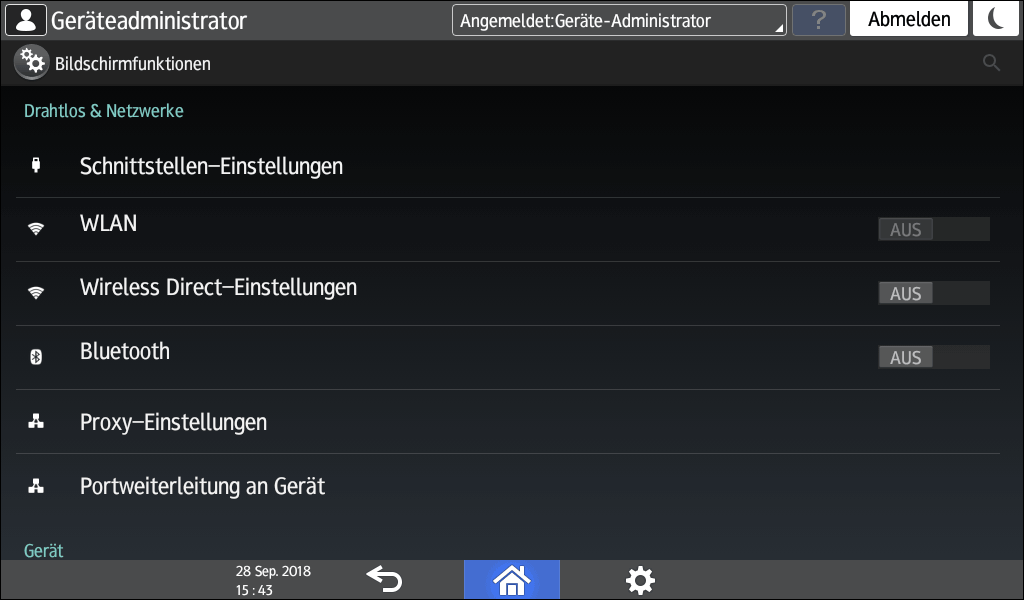 Abbildung Bedienfeld-Display
