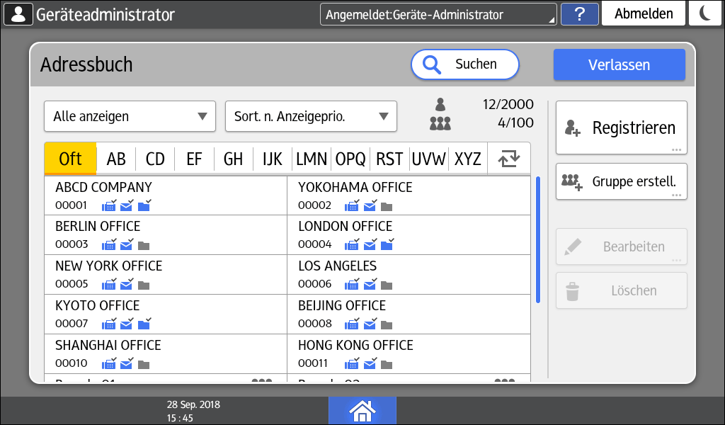 Abbildung Bedienfeld-Display