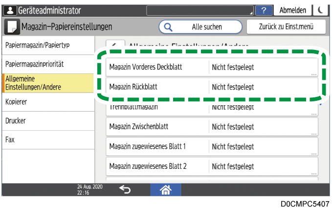 Abbildung Bedienfeld-Display