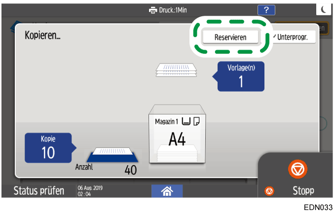 Abbildung Bedienfeld-Display