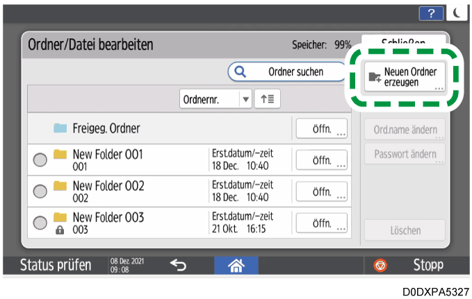 Abbildung Bedienfeld-Display