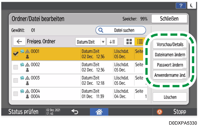 Abbildung Bedienfeld-Display