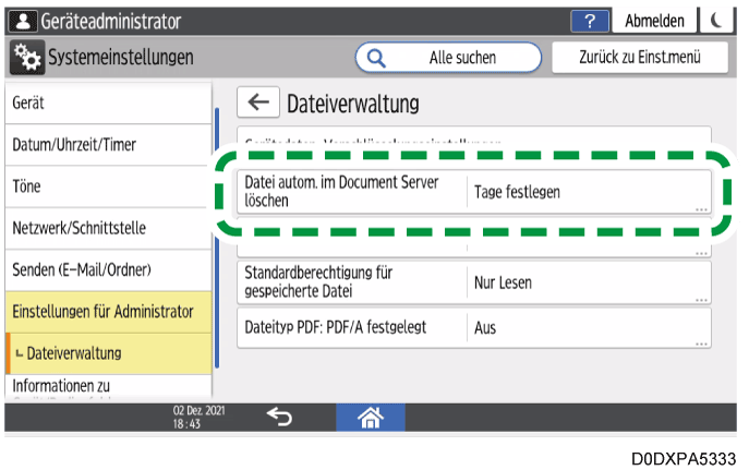 Abbildung Bedienfeld-Display