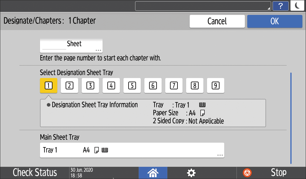 Εικόνα οθόνης πίνακα χειρισμού