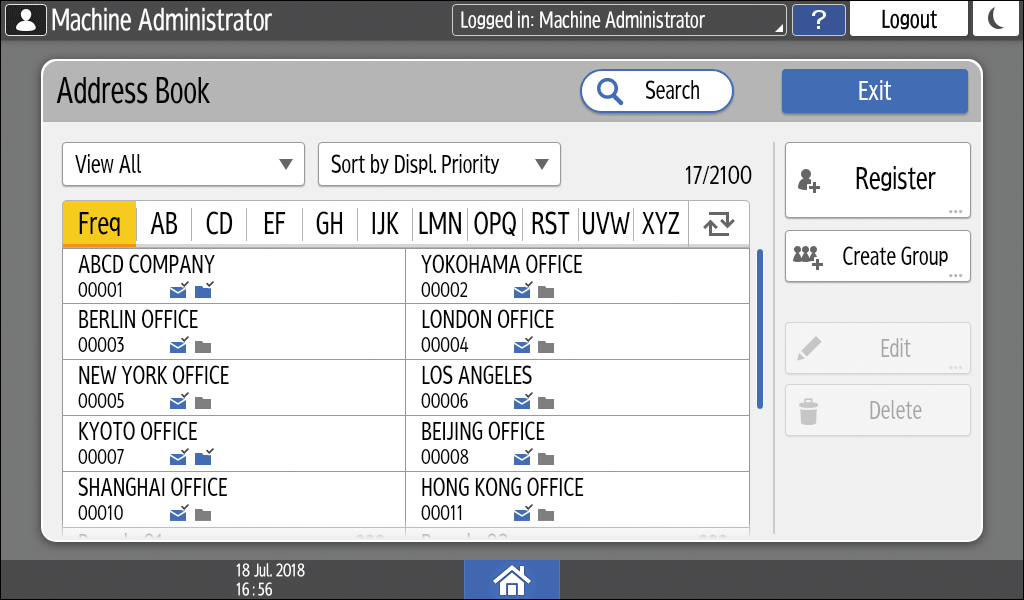 Εικόνα οθόνης πίνακα χειρισμού