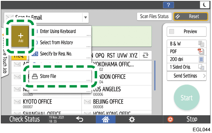 Operation panel screen illustration